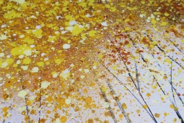 Gelber Baum Gold 2 Wanddekordetail Ölgemälde